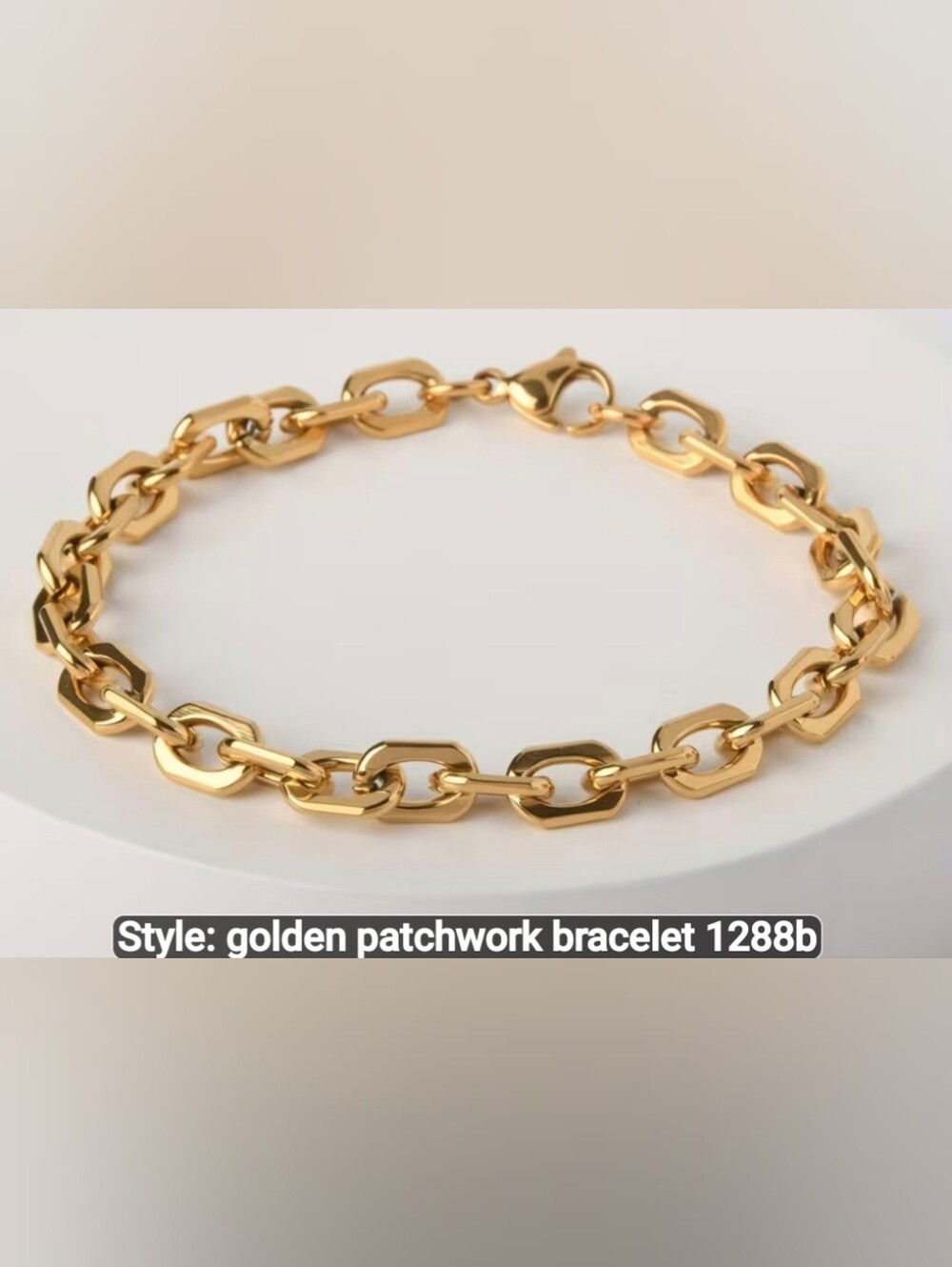 💛💛NEW💛💛 BEAUTIFUL!! 18kt GOLD Plated Patchwork  PaperClip Bracelet